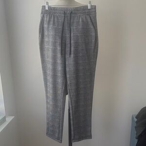 Da-sh Jogger Pants Men's Small Black Grey Plaid Pull On String Cotton Blend